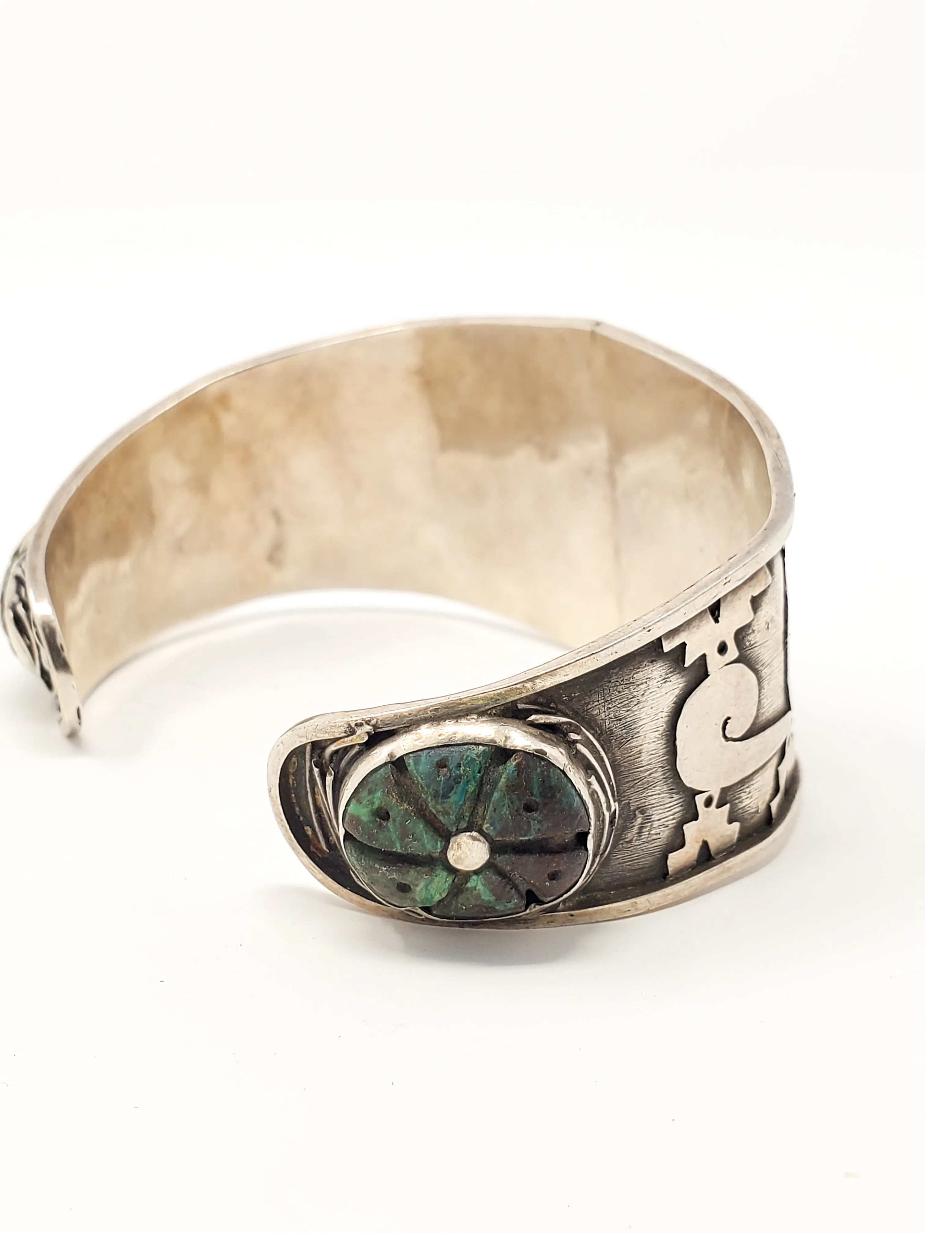 Miquiztli & Quetzalcoatl Duality Silver Cuff Bracelet