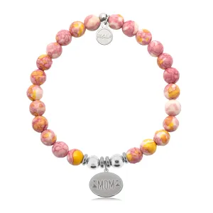 Mom Hearts Charm with Lemonade Jade Charity Bracelet