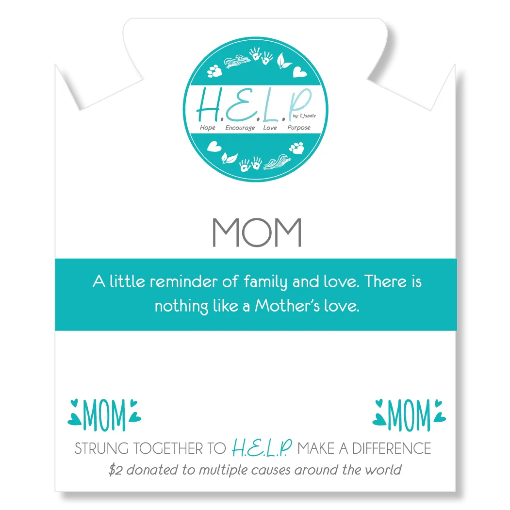 Mom Hearts Charm with Lemonade Jade Charity Bracelet