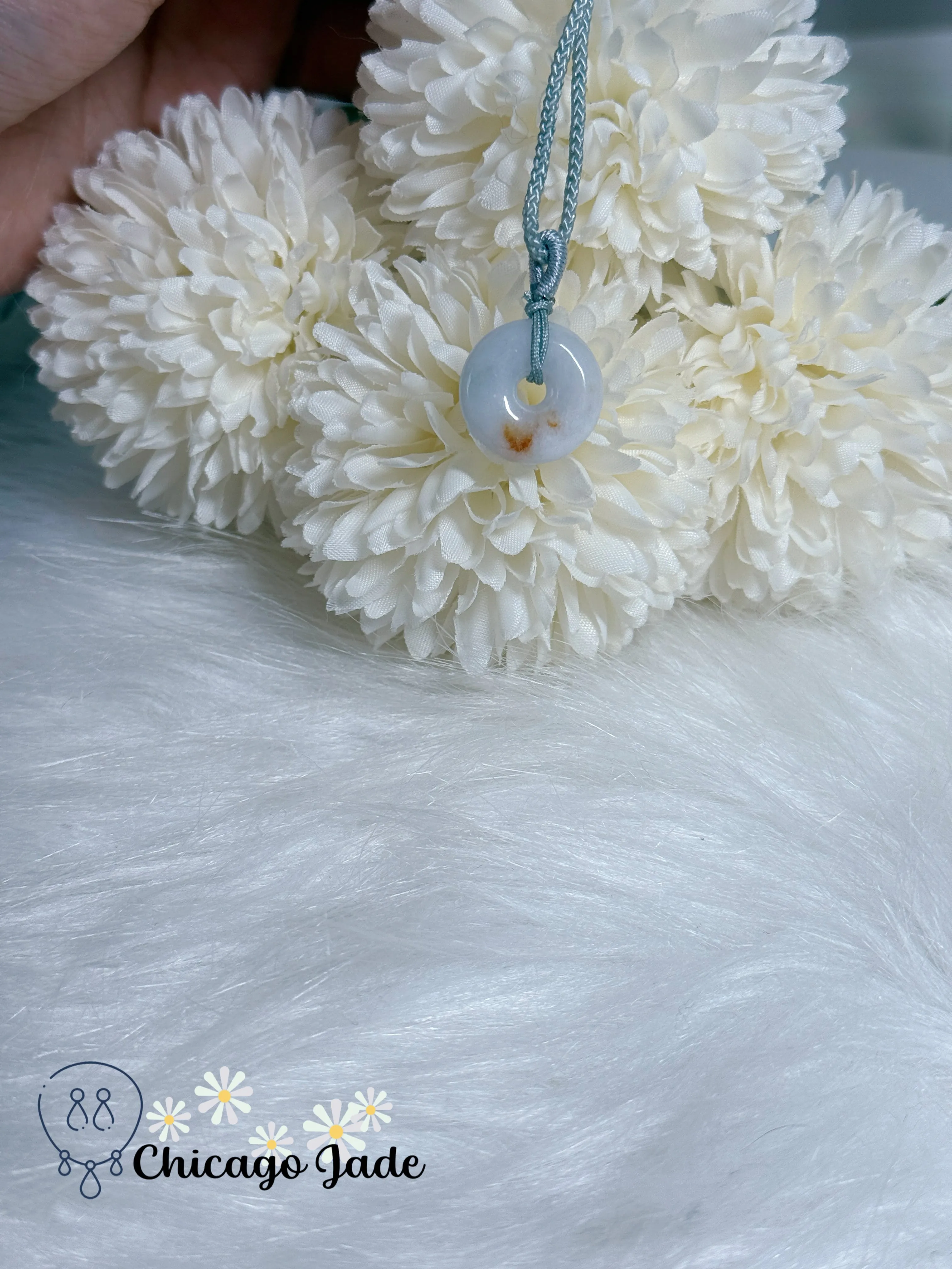 Moonlight White Natural Grade A Type A Authentic Jadeite Jade Feicui Pendant Brings Luck and Safety