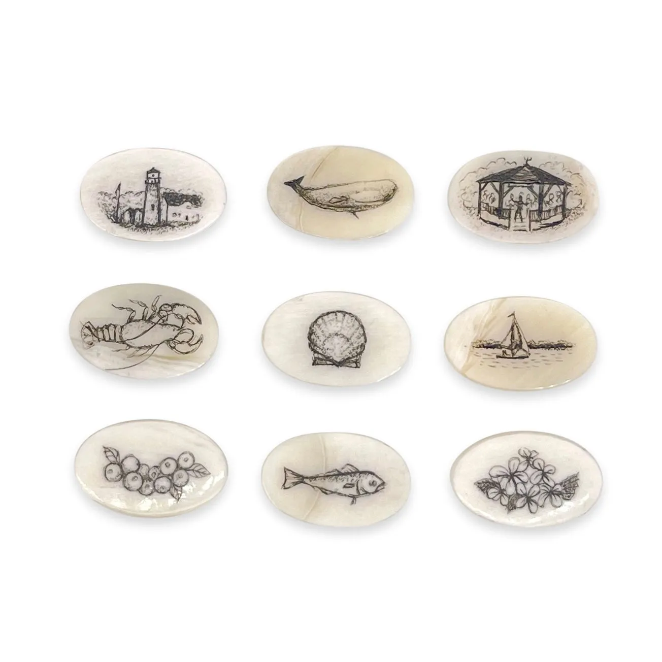 Nantucket Basket Scrimshaw Link Bracelet