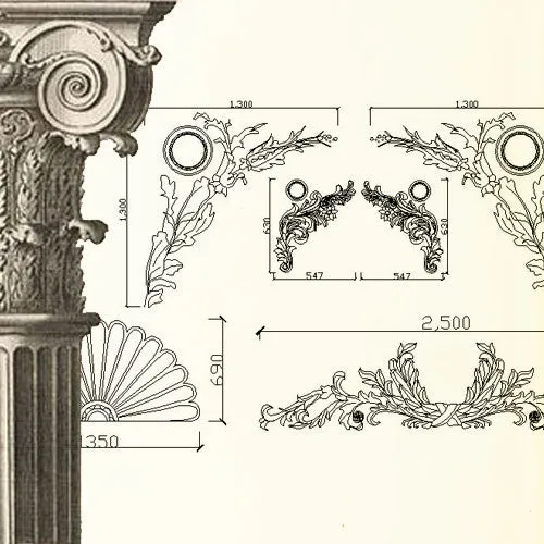 Ornamental Parts of Architecture -☆Architectural Decorative CAD Blocks☆ V.4
