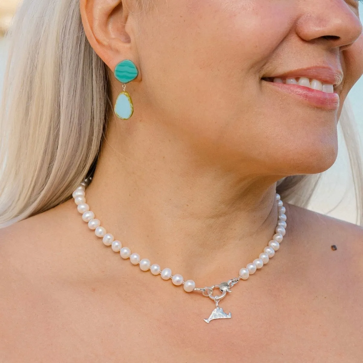 Pearl Charm Holder Necklace