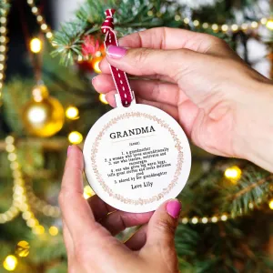 Personalised Definition Of Grandma Christmas Bauble
