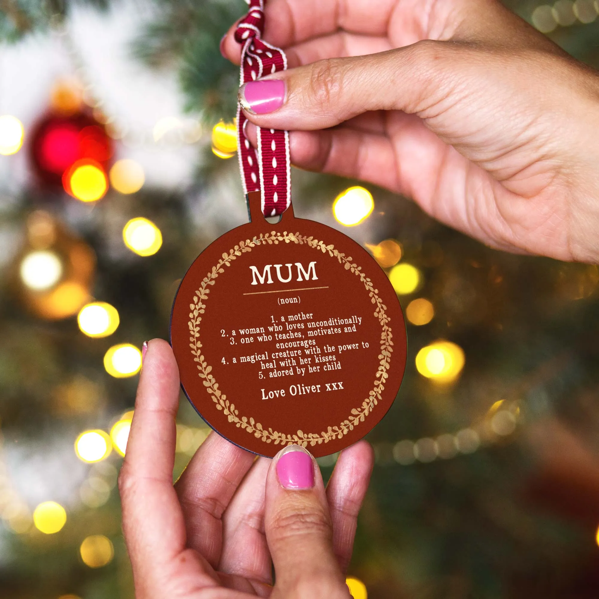 Personalised Definition Of Mum Christmas Bauble