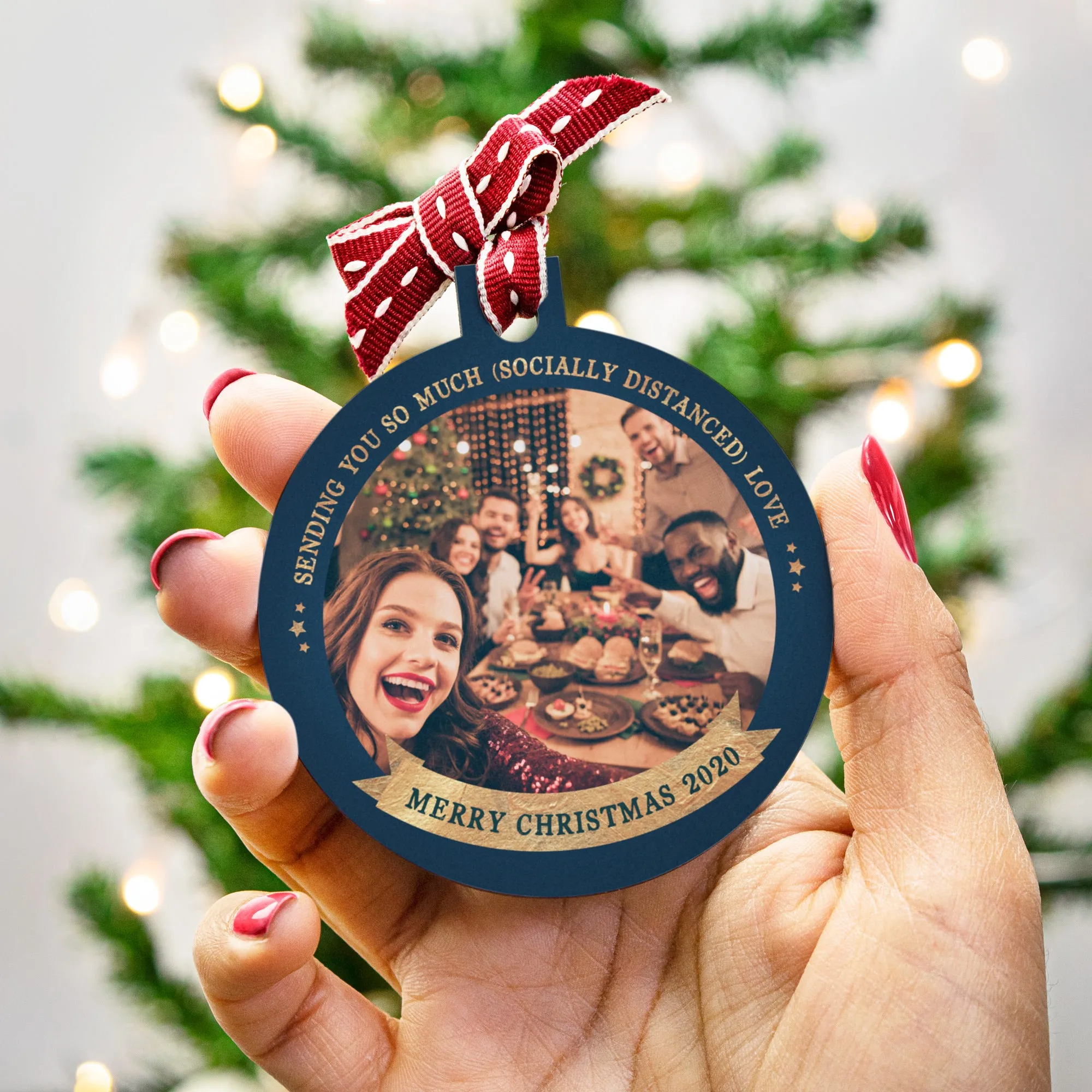 Personalised Lockdown Photo Christmas Tree Bauble