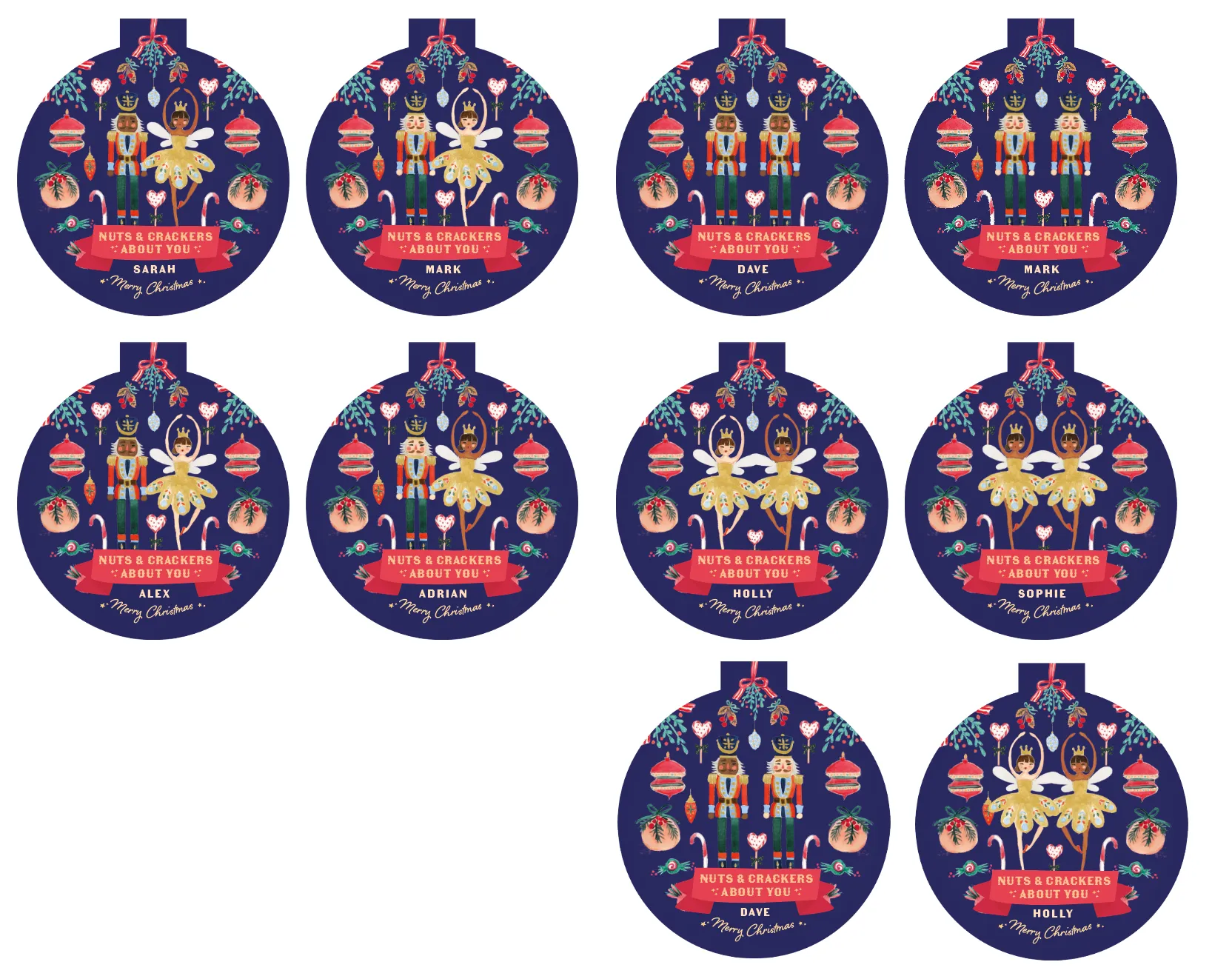 Personalised Nutcracker Couple Bauble
