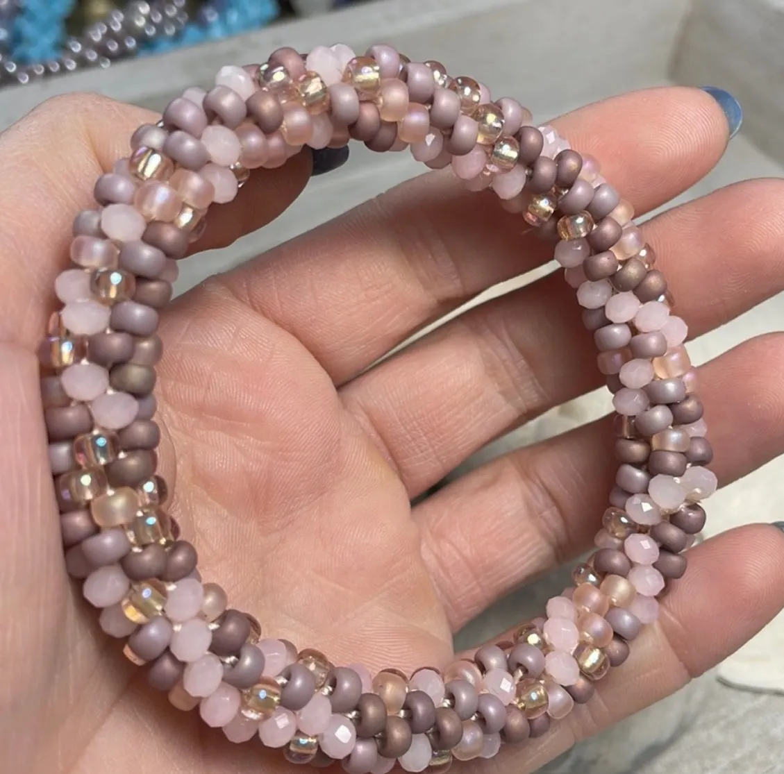 Pink jade bracelet