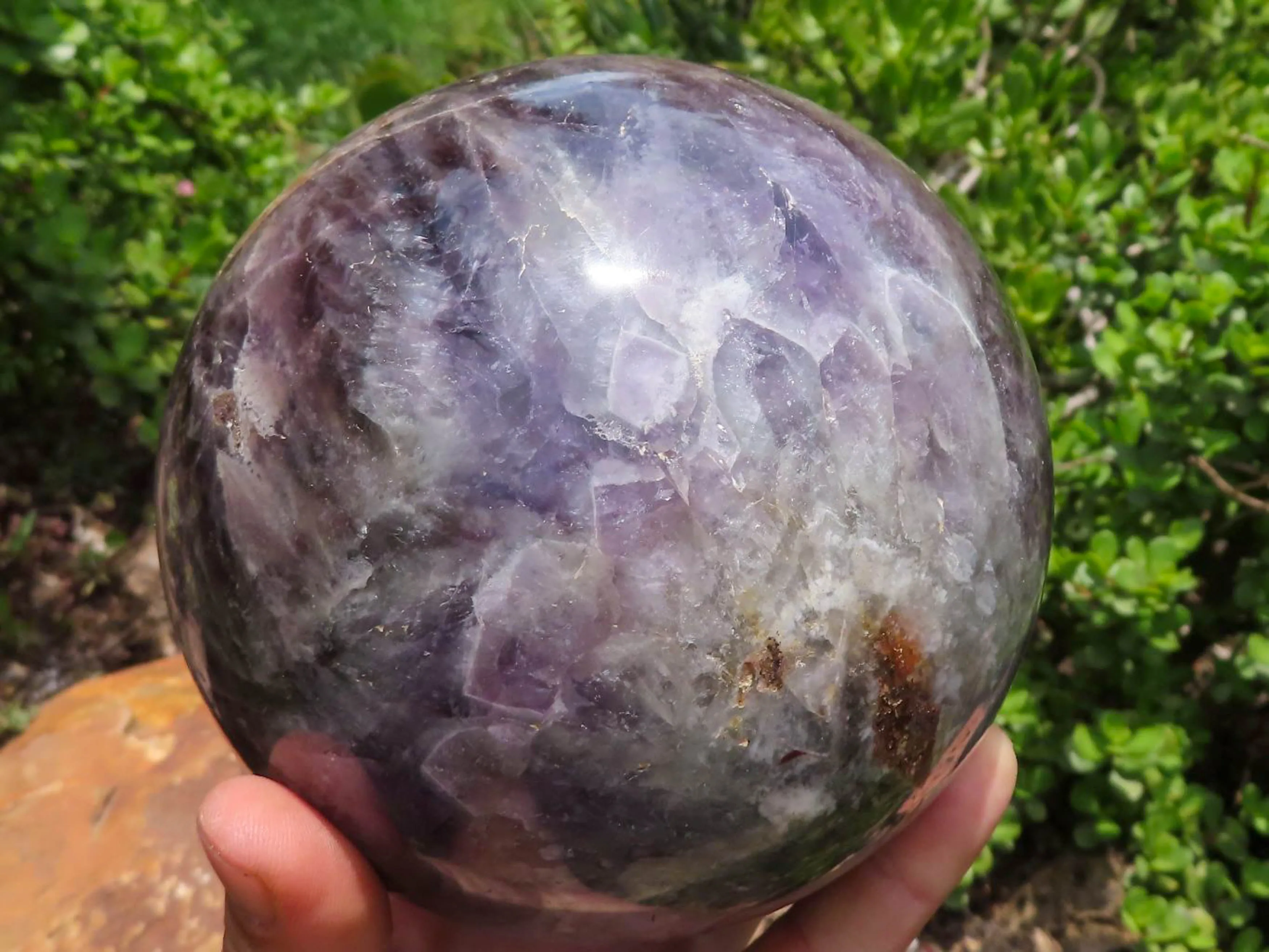 Polished Large Flower Amethyst Sphere x 1 From Madagascar