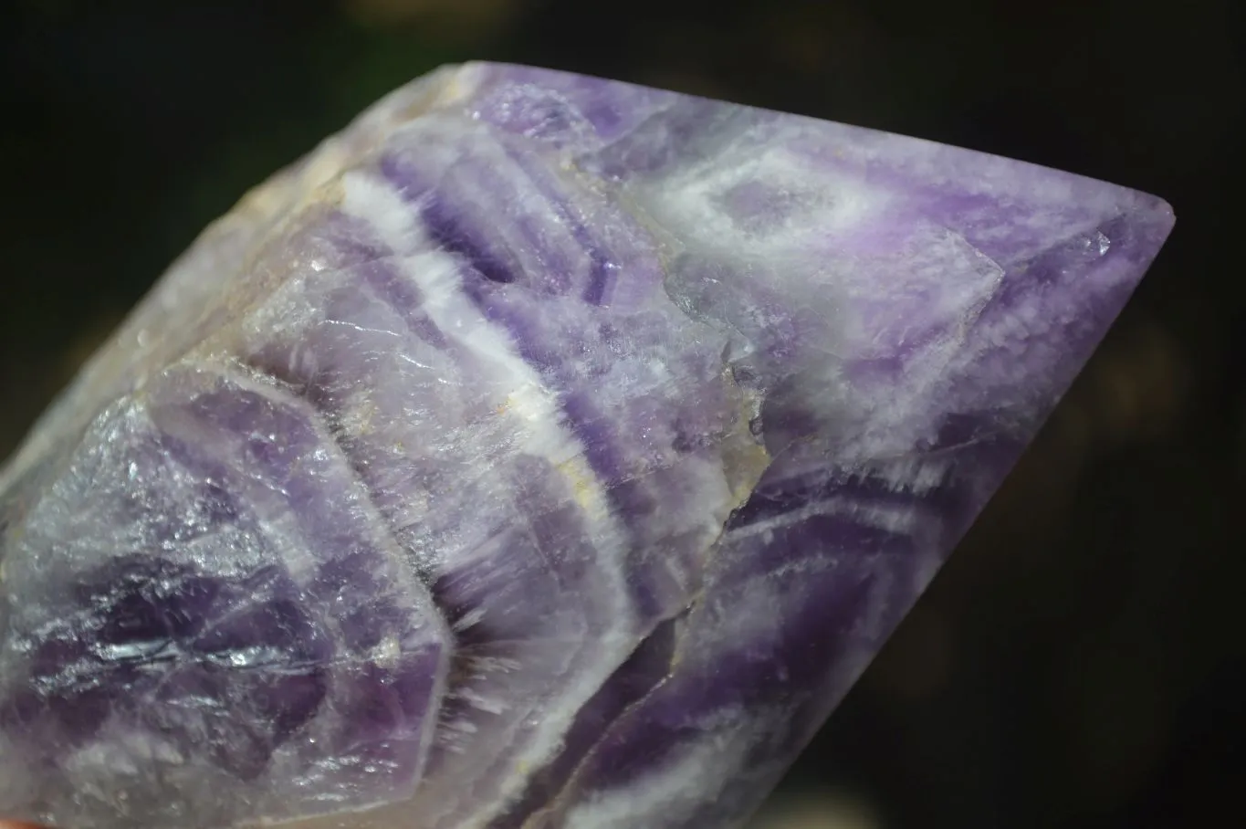 Polished "Witches Hat" Chevron Amethyst Crystals x 4 From Madagascar