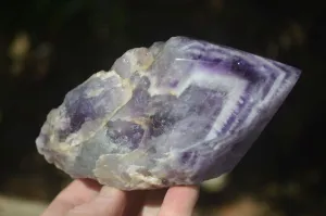 Polished "Witches Hat" Chevron Amethyst Crystals x 4 From Madagascar