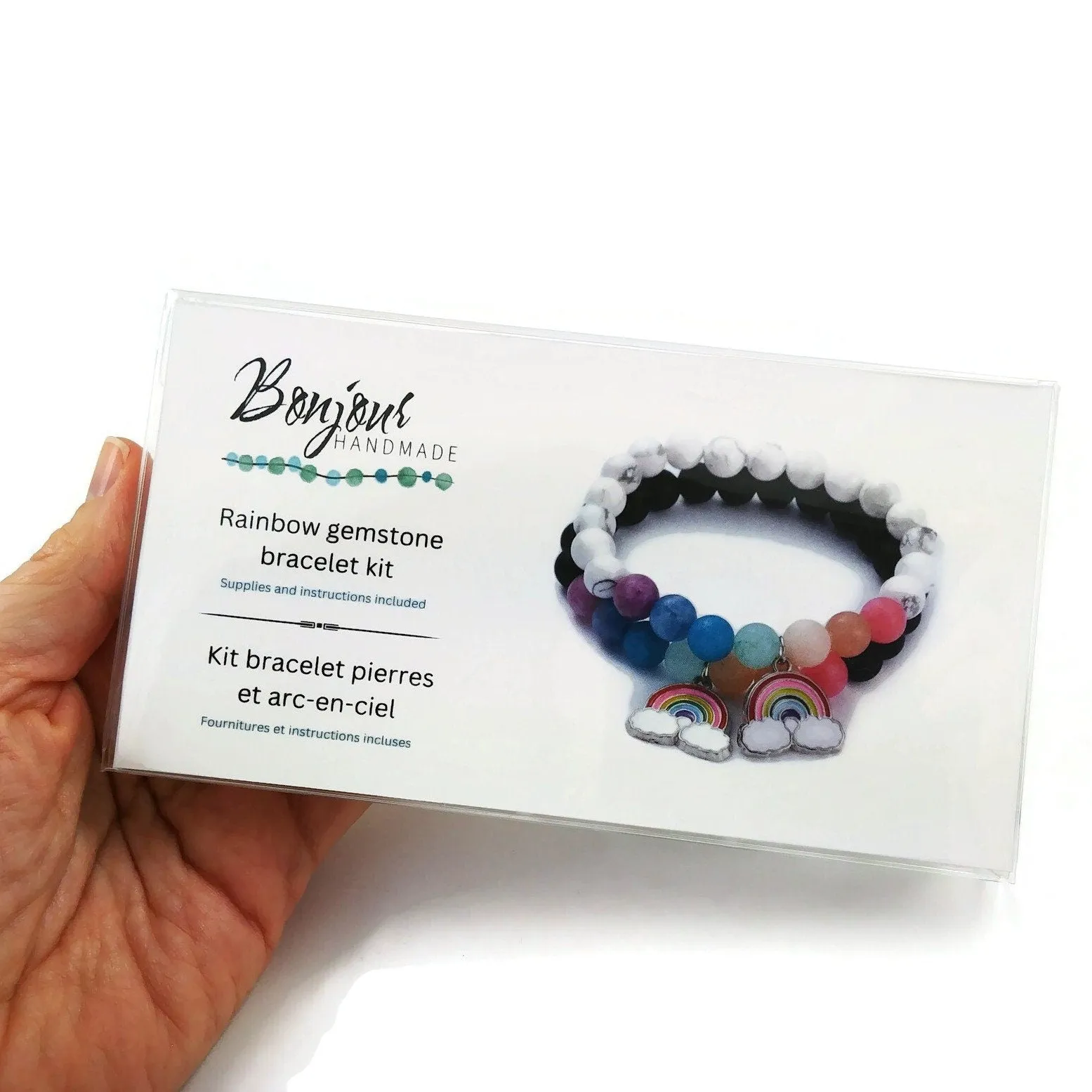 Rainbow gemstone bracelet making kit