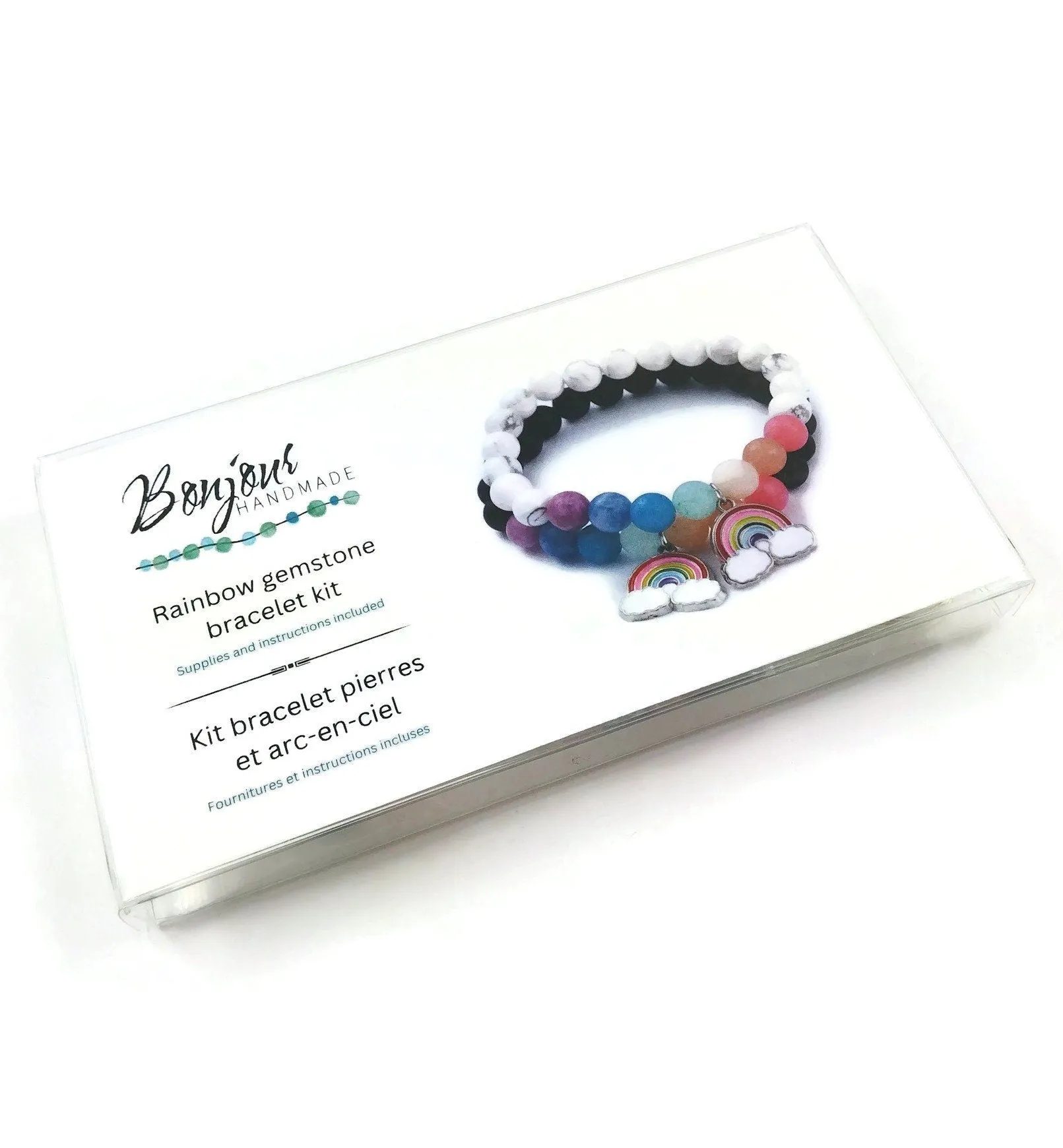 Rainbow gemstone bracelet making kit