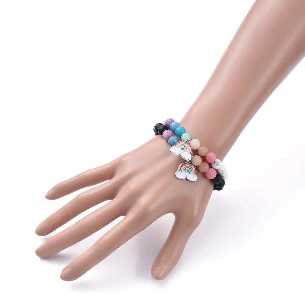 Rainbow gemstone bracelet making kit