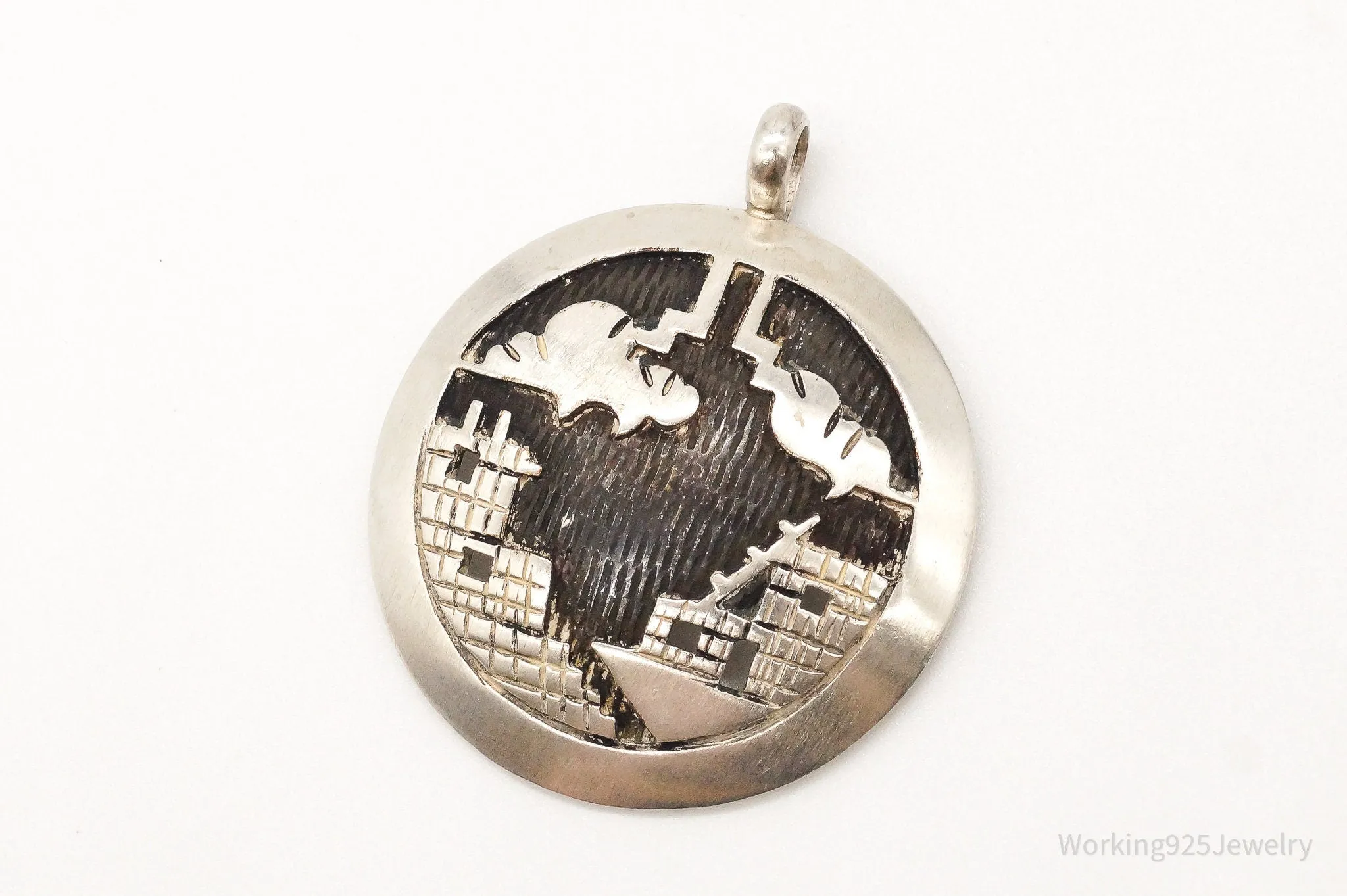 RARE Native American Dorothy Martinez Storyteller Sterling Silver Pendant
