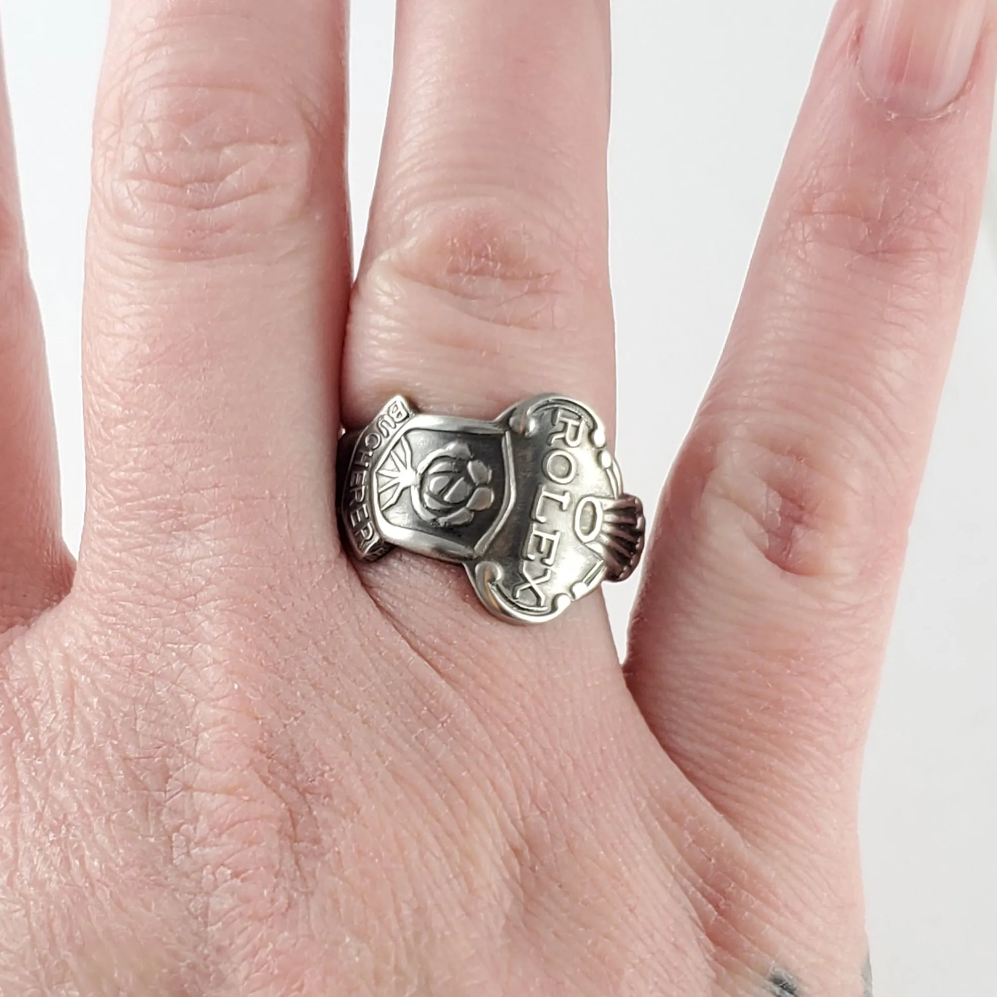 Rolex Tree Lausanne Stainless Steel Spoon Ring