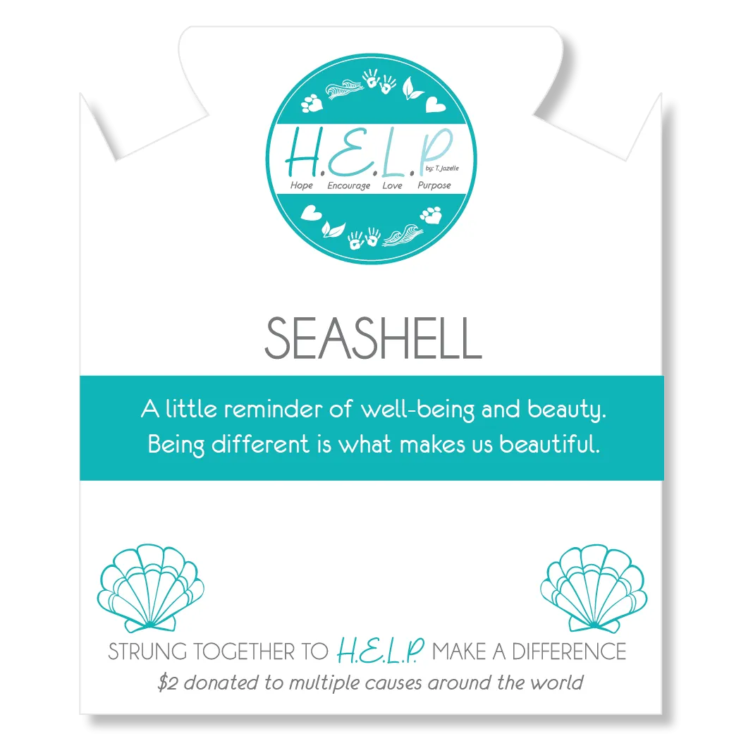 Seashell Charm with Blue Zebra Jade Charity Bracelet