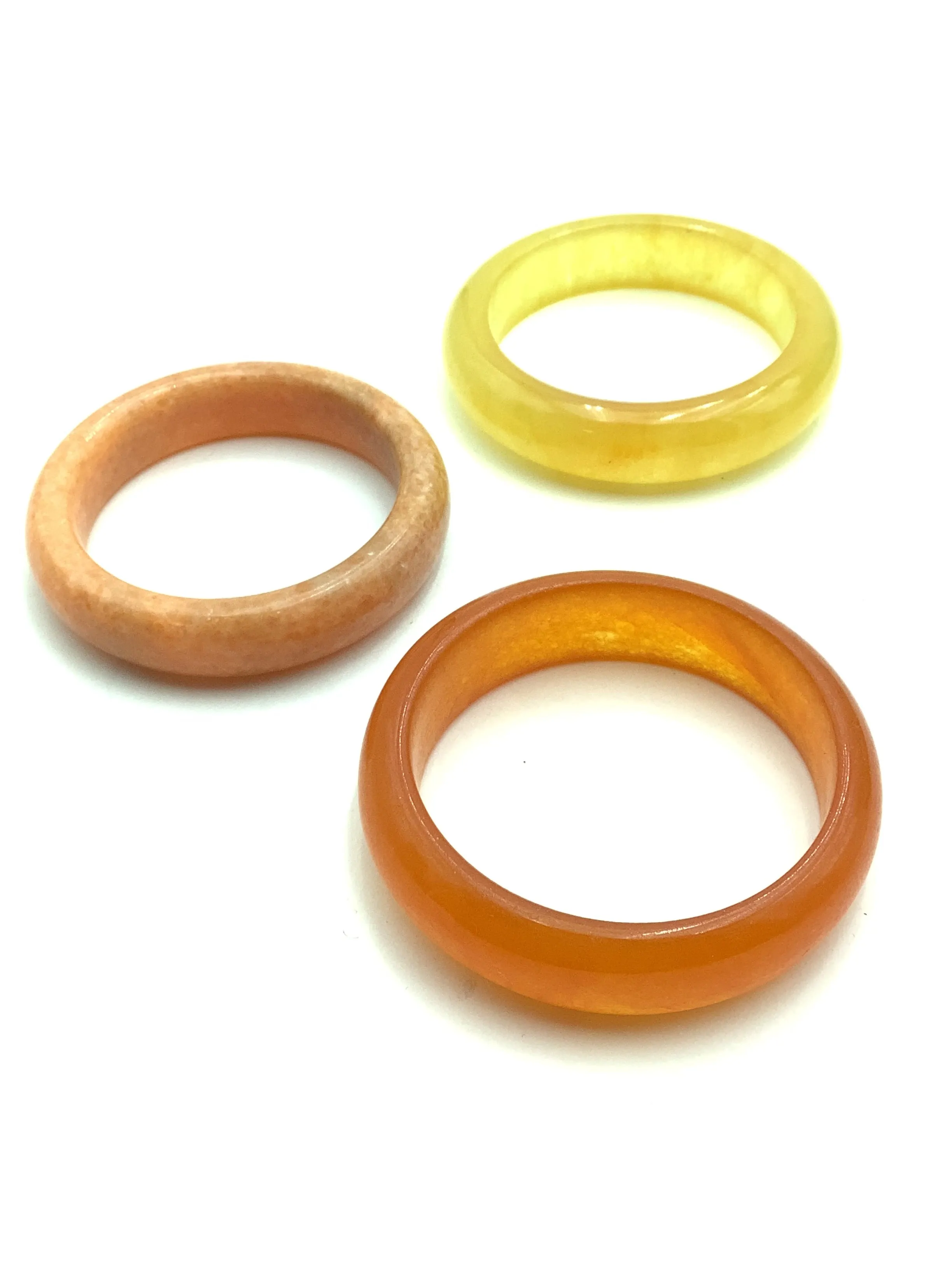 Set of 3 Jade Bangels Yellow, Orange,Pumpkin