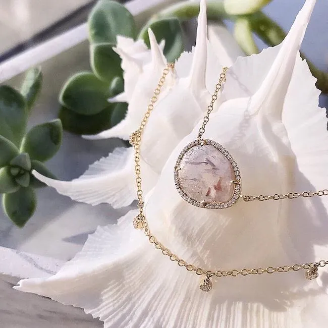 Seven Diamond Dangle Necklace