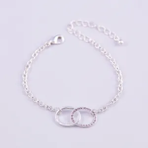 Silver Light Amethyst June Birthstone Infinity Bracelet
