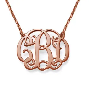Small Interlocking Script Monogram Necklace