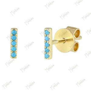Turquoise Bar Studs 1.30x6.30mm