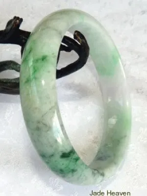 Vintage Imperial Green Veins Grade A Jadeite Jade Bangle Bracelet 57.5mm (JHBB277)
