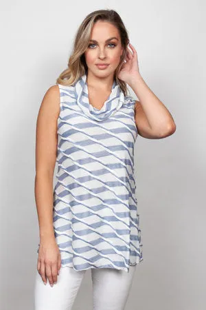 Wavy Stripe Cowl Chambray