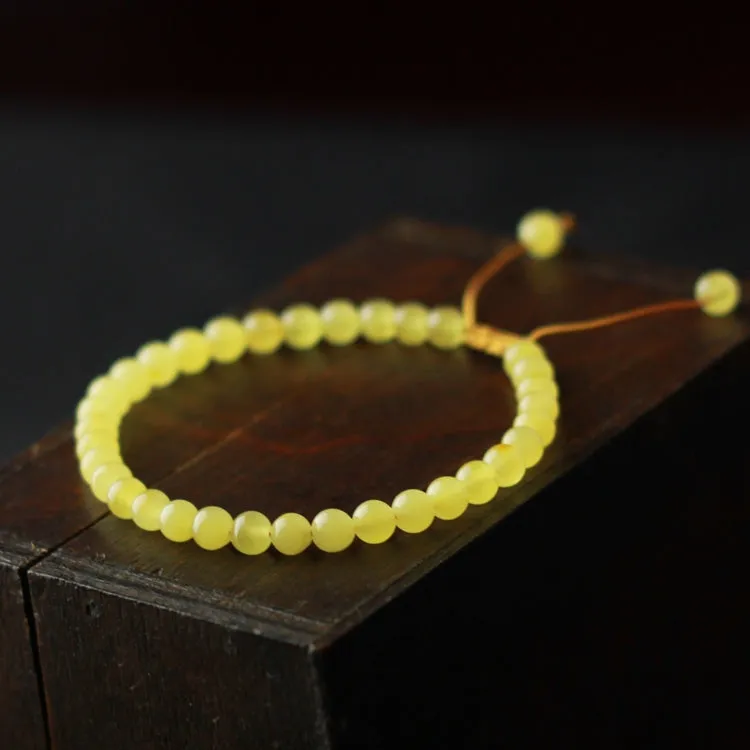 Wax Jade Beaded Bracelet Handmade Jewelry Accessories Gift for Women
