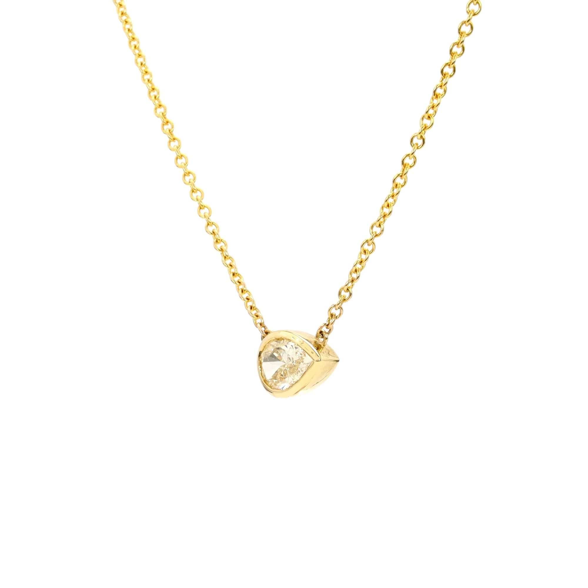 Yellow Diamond Fixed Pendant Necklace